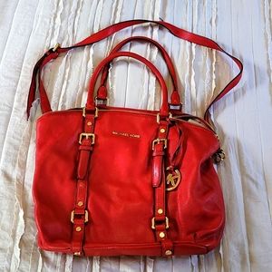 Michael Kors red leather bag